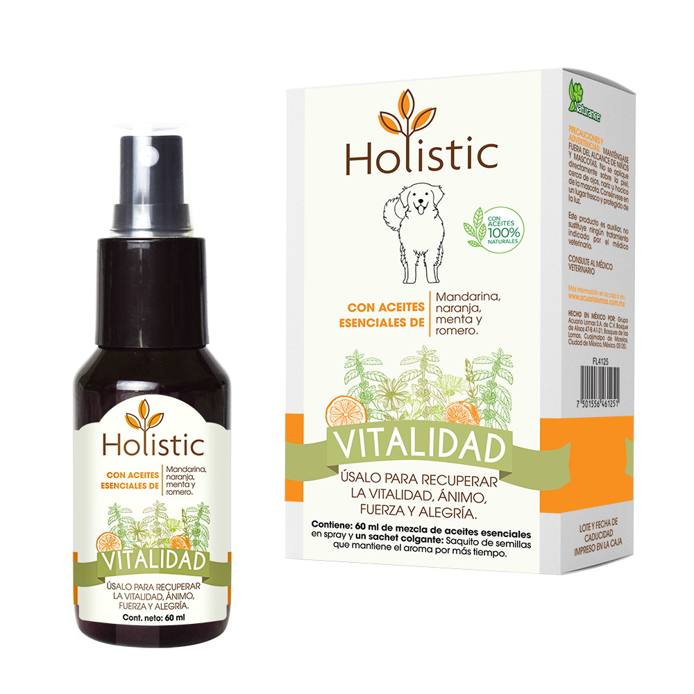 Holistic Vitalidad 60 mL (Vitalidad, Ánimo, Fuerza y Alegría ) Aromaterapia